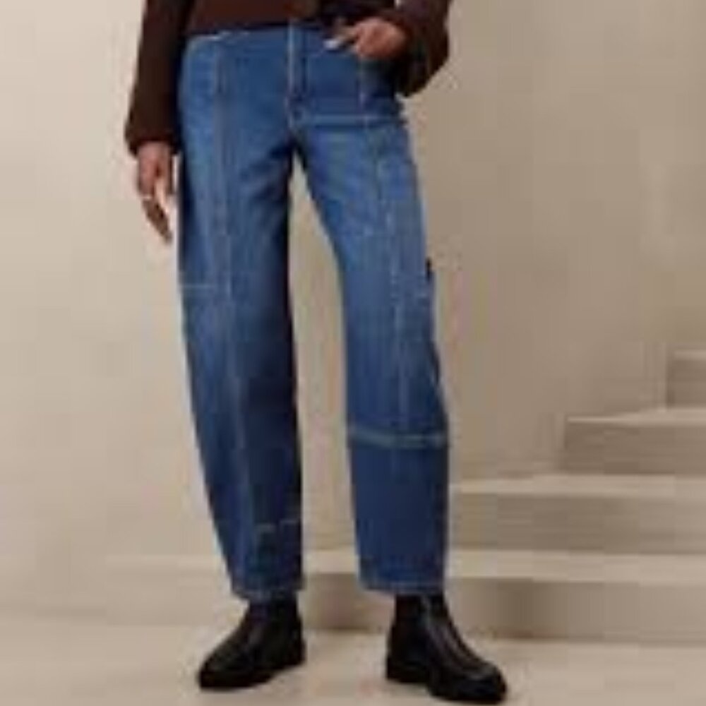 Banana Republic Sz 27/4 High Rise Utility Barrel Jean